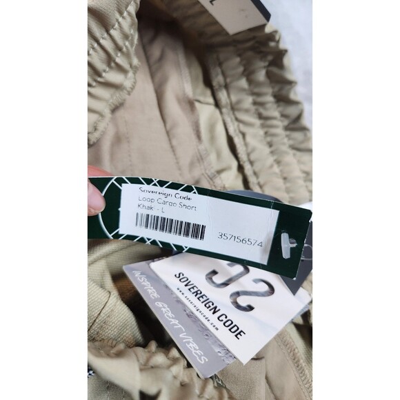 Sovereign Code Men's Size Large Khaki Loop Cargo Shorts NWT - Picture 6 of 10